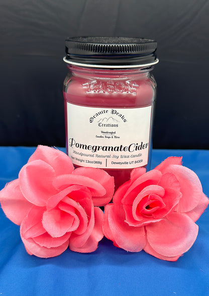 Pomegranate Cider Candle - 13oz Square Mason Jar